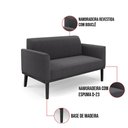 Ver imagem 3 de Namoradeira e 2 Poltronas Base Madeira Preto Marisa Bouclê D03 - D’Rossi