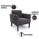 Ver imagem 4 de Namoradeira e 2 Poltronas Base Madeira Preto Marisa Bouclê D03 - D’Rossi