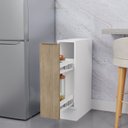 Ver imagem 4 de Balcão Porta Tempero 20cm sem Tampo com Rodapé Ipanema CabeCasa MadeiraOriginals Branco/Acácia