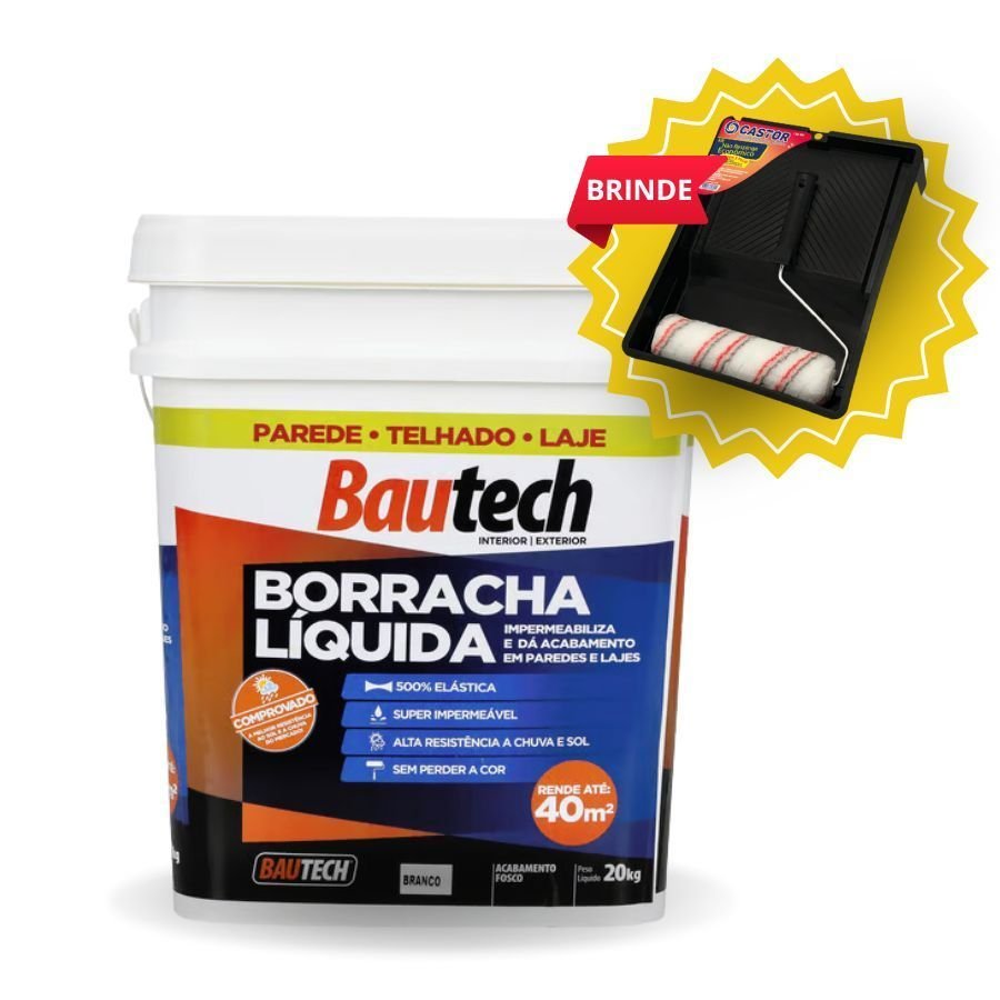 Borracha Líquida de Impermeabilidade e Blindagem Branca 20kg Bautech ...