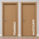 Ver imagem 1 de Adesivo Porta Sinalização Banheiro Feminino e Masculino Moderno e Minimalista