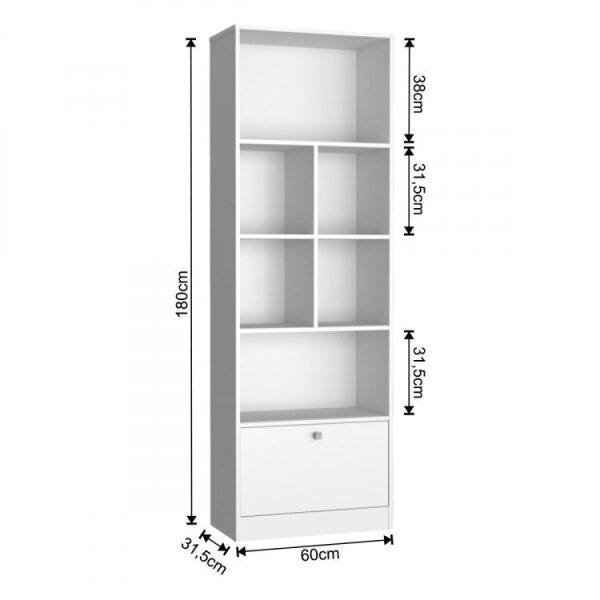 Kit 2 Peças com Escrivaninha e Estante Livreiro 6 Nichos 1 Porta B30 - 9