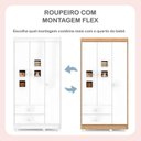 Ver imagem 5 de Quarto de Bebê 100% MDF com Mini Berço e Roupeiro Life 3 Portas Branco