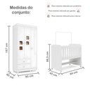 Ver imagem 3 de Quarto de Bebê 100% MDF com Mini Berço e Roupeiro Life 3 Portas Branco