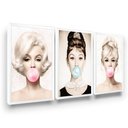 Ver imagem 1 de Quadros Marilyn Monroe Audre Hepburn Brigitte Moldura
