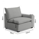 Ver imagem 4 de Sofá Modular Hug 3 Lugares 210cm em Linho CabeCasa MadeiraOriginals