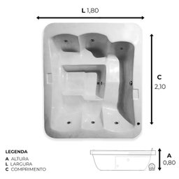 Spa Retangular Singapura com Hidro - 220v - 2