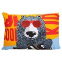 Ver imagem 1 de Fronha Portallar Malha 100% Algodão Estampa Localizada Dj Urso 48cmx68cm Branco