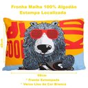 Ver imagem 3 de Fronha Portallar Malha 100% Algodão Estampa Localizada Dj Urso 48cmx68cm Branco