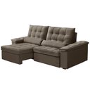 Ver imagem 7 de Sofá Retrátil Reclinável para Sala 3 Lugares 230cm Maresi F04 Veludo Marrom Claro - Lyam Decor