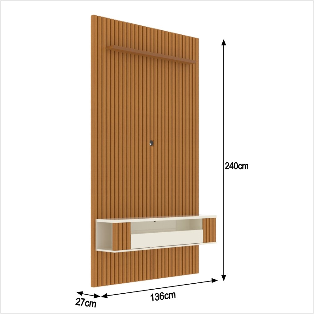 Painel Ripado para Tv até 55 Polegadas Intense com Nicho 135cm - 9