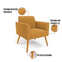 Ver imagem 4 de Namoradeira e 2 Poltronas Pé Palito Castanho Marisa Bouclê Mostarda D03 - D’Rossi