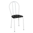 Ver imagem 2 de Kit 8 Cadeiras de Cozinha Texas Estampado Preto Florido Pés de Ferro Branco - Pallazio