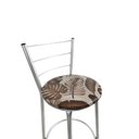 Ver imagem 3 de Kit 3 Banqueta Alta Prata Cozinha Gourmet Americana Balcão:marrom Floral