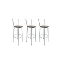 Ver imagem 1 de Kit 3 Banqueta Alta Prata Cozinha Gourmet Americana Balcão:marrom Floral