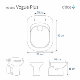 Assento Sanitário Termofixo Soft Close Vogue Plus Branco para Vaso Deca - 5