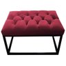 Kit 02 Puff Alpha Capitone Base em Ferro Preto Suede Vermelho - Ruotolo Decor - 2