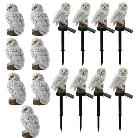 Coruja Luminaria Solar Luz Led Iluminaçao Resistente Kit 10 Uni Decoraçao Enfeite Quintal Jardim Cas