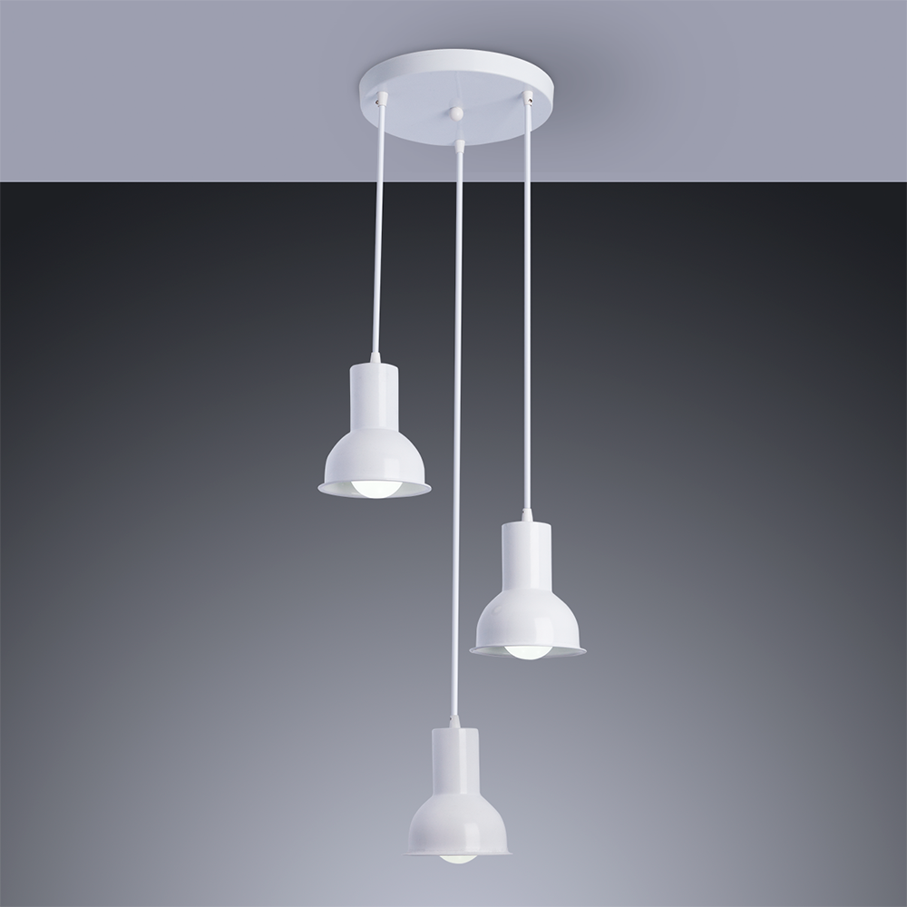 Luminária Pendente de Teto Collection 3 Lâmpadas E27 Bivolt Branco 110V/220V - 2