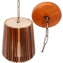 Ver imagem 4 de Luminária de Teto Pendente em Madeira Redonda Pequeno 1,5m