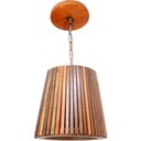 Ver imagem 1 de Luminária de Teto Pendente em Madeira Redonda Pequeno 1,5m