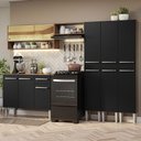 Ver imagem 1 de Armário de Cozinha Completa 261cm Rustic/Preto Emilly Madesa 08