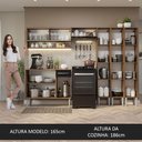 Ver imagem 6 de Armário de Cozinha Completa 261cm Rustic/Preto Emilly Madesa 08