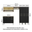 Ver imagem 4 de Armário de Cozinha Completa 261cm Rustic/Preto Emilly Madesa 08