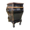 Ver imagem 5 de Cômoda Preta Clássica de 3 Gavetas com Tampo de Madeira 80x44x56 Cm