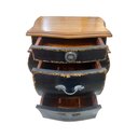 Ver imagem 4 de Cômoda Preta Clássica de 3 Gavetas com Tampo de Madeira 80x44x56 Cm