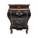 Ver imagem 1 de Cômoda Preta Clássica de 3 Gavetas com Tampo de Madeira 80x44x56 Cm