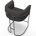 Ver imagem 7 de Kit 02 Banquetas Baixa Base de Aço Preto Betina D02 Linho Cinza Escuro C-416- Lyam Decor