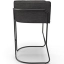 Ver imagem 6 de Kit 02 Banquetas Baixa Base de Aço Preto Betina D02 Linho Cinza Escuro C-416- Lyam Decor