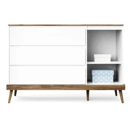Cômoda Infantil Retrô 3 Gavetas 1 Porta Canção de Ninar  - 6
