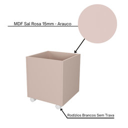 Baú Organizador de Brinquedos Mdf com Rodízios Plancasa Sal Rosa - 6