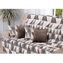 Ver imagem 1 de Kit Manta de Sofá 2,40 X 1,50 + 4 Capas de Almofada Jacquard e Suede:losango Avelã com Marrom