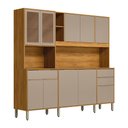 Ver imagem 2 de Cozinha Compacta Pleno 10 Portas 3 Gavetas com Vidro Cinamon/Nude Prime Tx - Demóbile