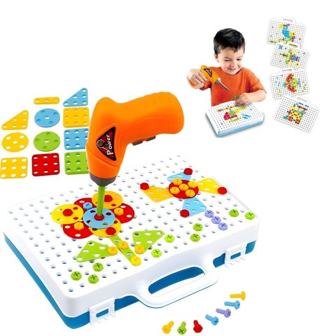 Kit Ferramenta Infantil com Parafusadeira - 106 Peças