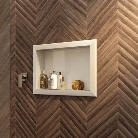 Nicho de Embutir para Banheiro 56,5cm Porcelanato Técnico Polido Yescasa Branco/Bianco