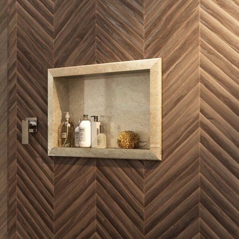 Nicho de Embutir para Banheiro 56,5cm Porcelanato Técnico Polido 
