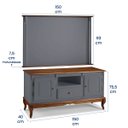 Ver imagem 6 de Conjunto Rack 60811m + Painel 50505 para Sala Pés Luiz Xv 1 Gaveta 2 Portas - Cinza/imbuia