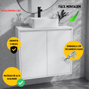 Ver imagem 4 de Gabinete de Banheiro Suspenso MDF Branco 60cm Minimalista