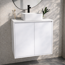 Ver imagem 1 de Gabinete de Banheiro Suspenso MDF Branco 60cm Minimalista