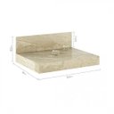 Ver imagem 3 de Lavatório em Porcelanato para Banheiro 50cm Top para Cuba de Apoio Blu Bege/Travertino Yescasa