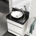 Ver imagem 4 de Lavatório em Porcelanato para Banheiro 60cm Slim para Cuba de Apoio Slim Yescasa Preto/Black