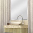 Ver imagem 1 de Lavatório em Porcelanato para Banheiro 60cm Slim para Cuba de Apoio Slim Blu Bege/Travertino Yescasa