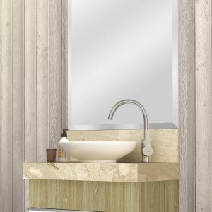 Lavatório em Porcelanato para Banheiro 60cm Slim para Cuba de Apoio Slim Blu