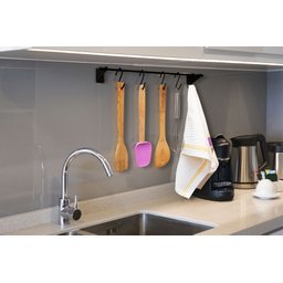 Suporte Organizador Barra 60cm Ganchos Cozinha Utensílios - 4
