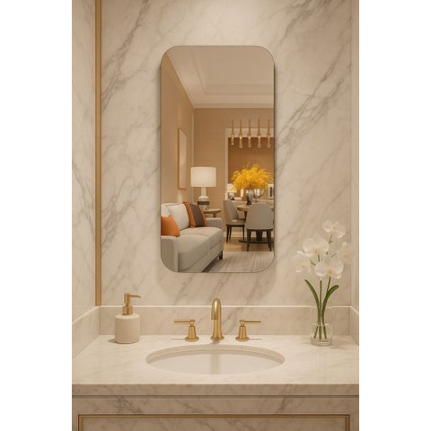 Espelheira 90cmx40cm Organico E09 Incolor