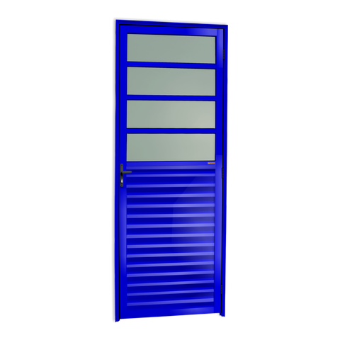 Porta de Cozinha Alumínio 80 Esq L25 V.Boreal Azul Brimak